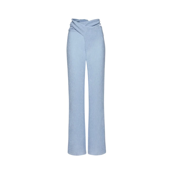 Magda Butrym Draped wrap beach trousers in light blue