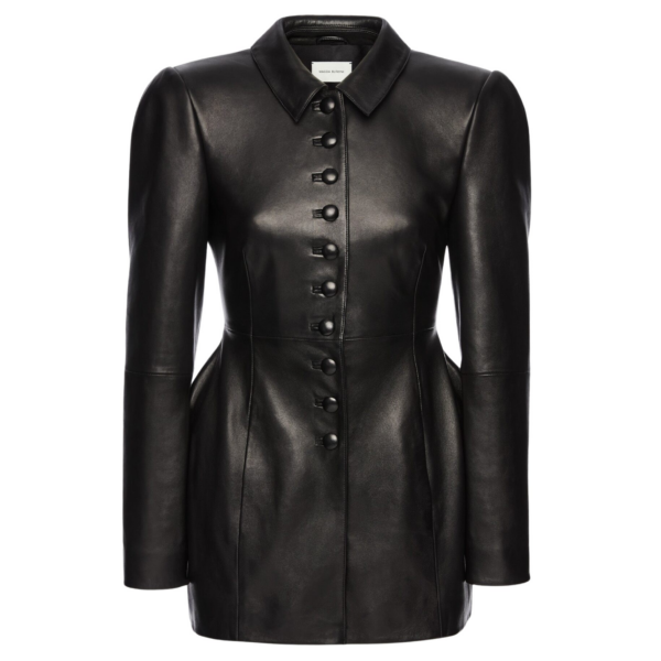 Magda Butrym Elongated leather blazer in black