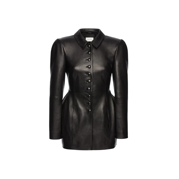 Magda Butrym Elongated leather blazer in black