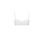 Magda Butrym Embroidered cotton lace bra in white