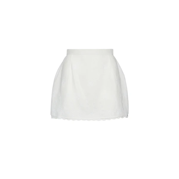 Magda Butrym Embroidered cotton-linen mini skirt in white