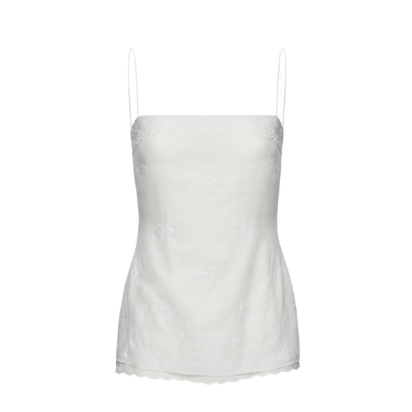 Magda Butrym Embroidered lace top in white