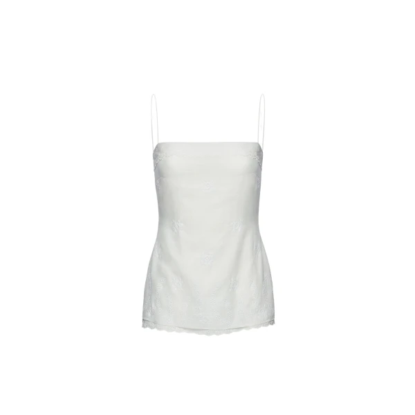 Magda Butrym Embroidered lace top in white