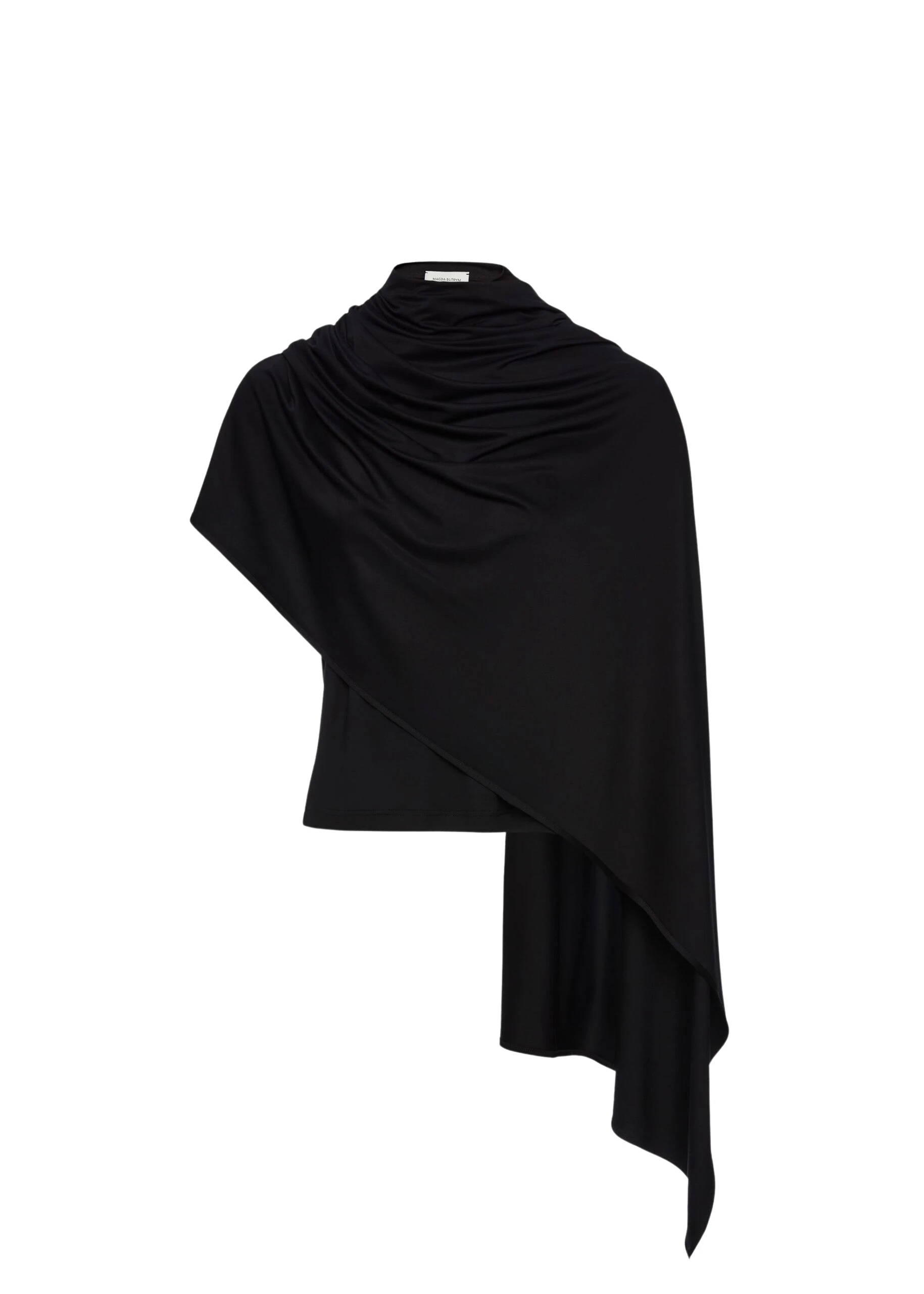 Magda-Butrym-Fitted-t-shirt-with-scarf-in-black-scaled54790_nobg Magda Butrym Fitted t-shirt with scarf in black