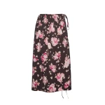 Magda Butrym Floral silk wrap skirt in brown