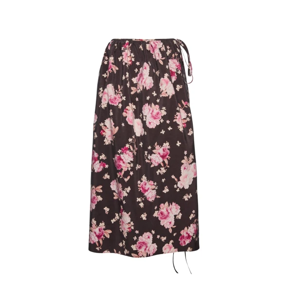 Magda Butrym Floral silk wrap skirt in brown
