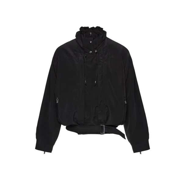 Magda Butrym High-neck silk bomber jacket in black