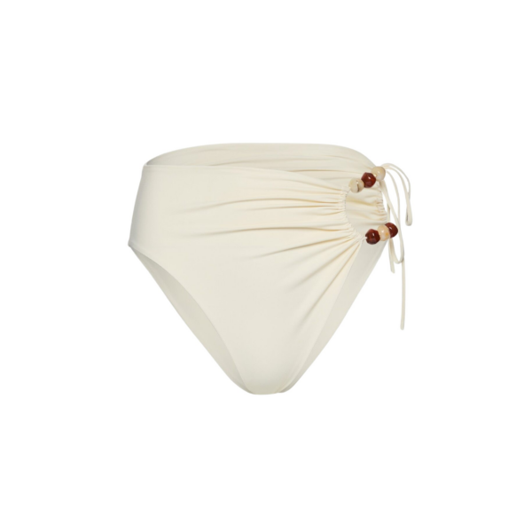 Magda Butrym High-waist swim bottom with bead detail in cream