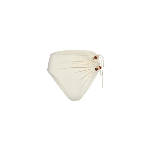 Magda Butrym High-waist swim bottom with bead detail in cream
