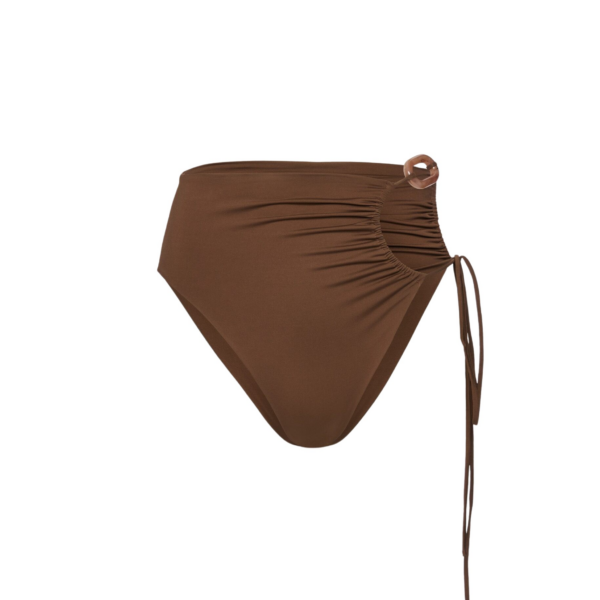 Magda Butrym High-waist swim bottom with ring detail in brown