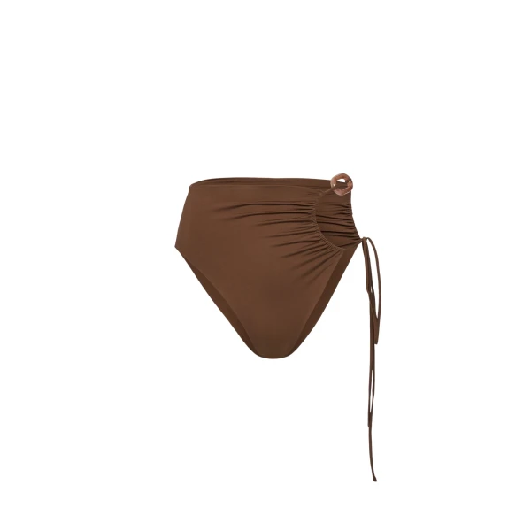 Magda Butrym High-waist swim bottom with ring detail in brown