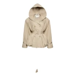 Magda Butrym Hooded belted bubble jacket in beige
