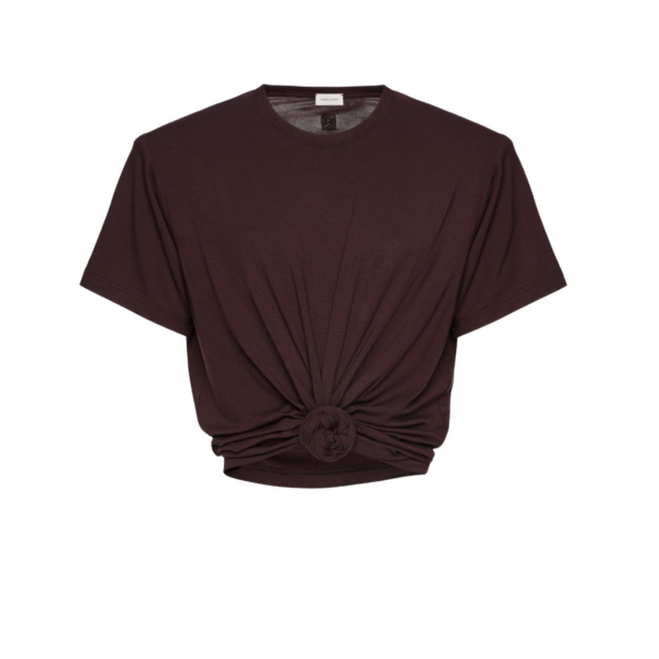 Magda Butrym Knotted t-shirt in brown