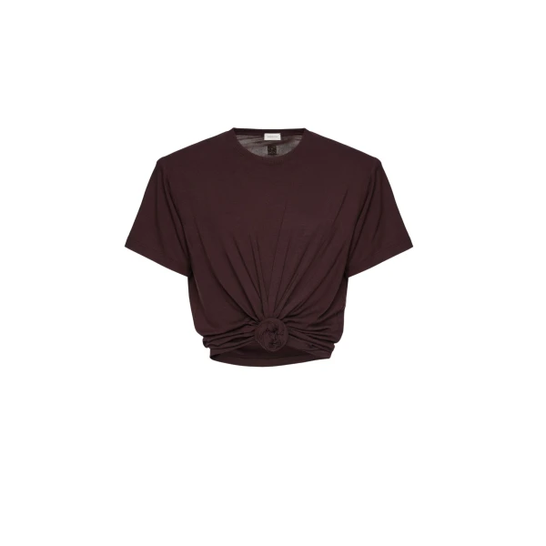 Magda Butrym Knotted t-shirt in brown