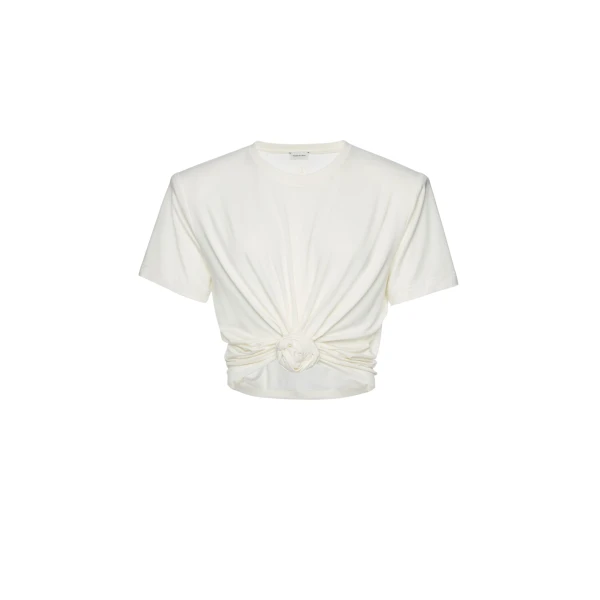 Magda Butrym Knotted t-shirt in cream