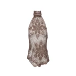 Magda Butrym Lace crochet high-neck blouse in brown