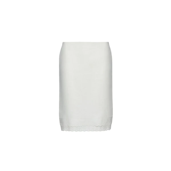 Magda Butrym Layered pencil skirt with lace trim in white
