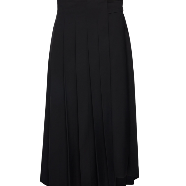 Magda Butrym Long pleated wrap skirt in black