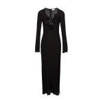 Magda Butrym Long sleeve crepe beach maxi dress in black