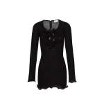 Magda Butrym Long sleeve crepe beach mini dress in black