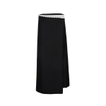 Magda Butrym Long wrap skirt with lace trim in black