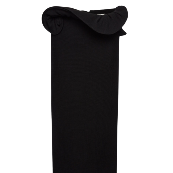 Magda Butrym Midi skirt with hand-twisted flower detail in black