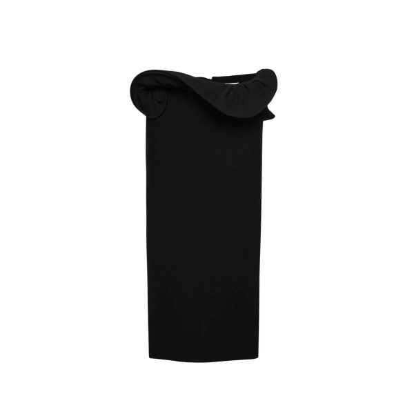 Magda Butrym Midi skirt with hand-twisted flower detail in black