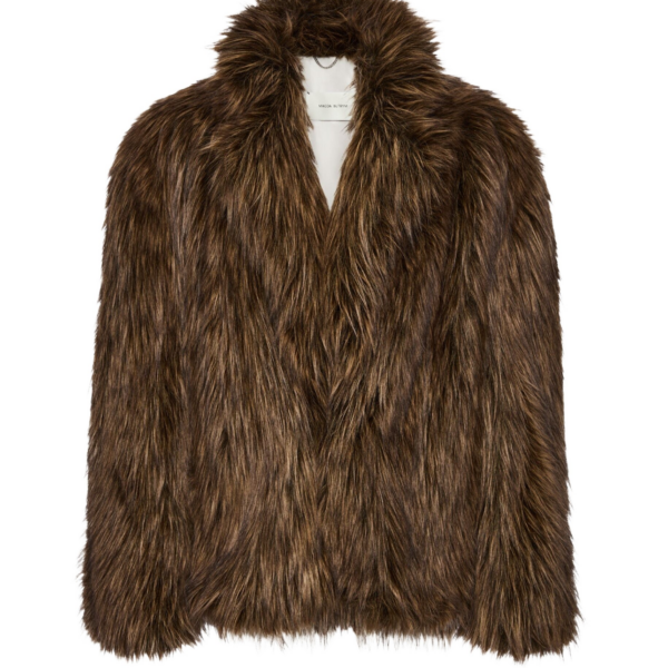 Magda Butrym Oversized faux fur jacket in brown