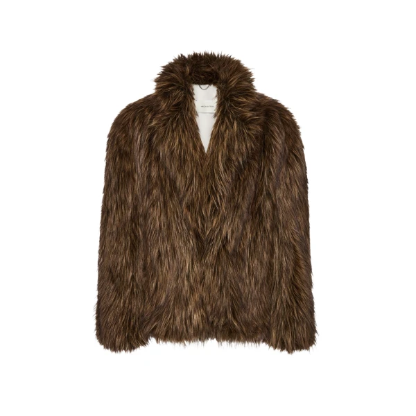 Magda Butrym Oversized faux fur jacket in brown