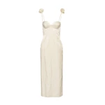Magda Butrym Rosette bustier midi dress in cream