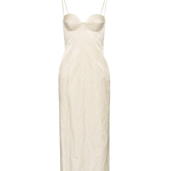 Magda Butrym Rosette bustier midi dress in cream