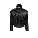 Magda Butrym Shearling bomber jacket in black patent leather