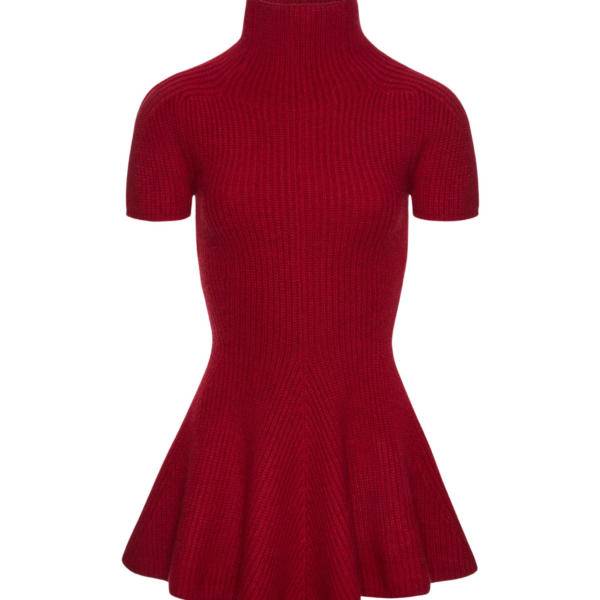 Magda Butrym Short-sleeve cashmere dress in red