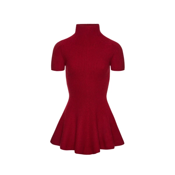 Magda Butrym Short-sleeve cashmere dress in red