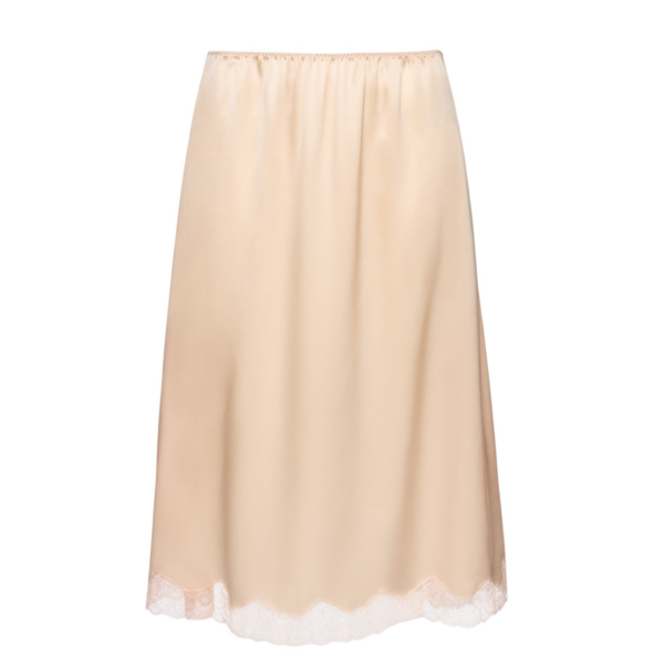 Magda Butrym Silk lace-trim slip skirt in peach