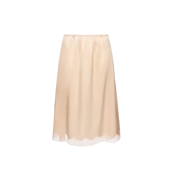 Magda Butrym Silk lace-trim slip skirt in peach