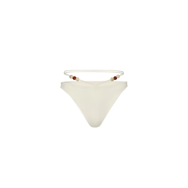 Magda Butrym Strappy swim briefs with beads cream