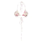 Magda Butrym Strappy triangle bikini top in cream floral print
