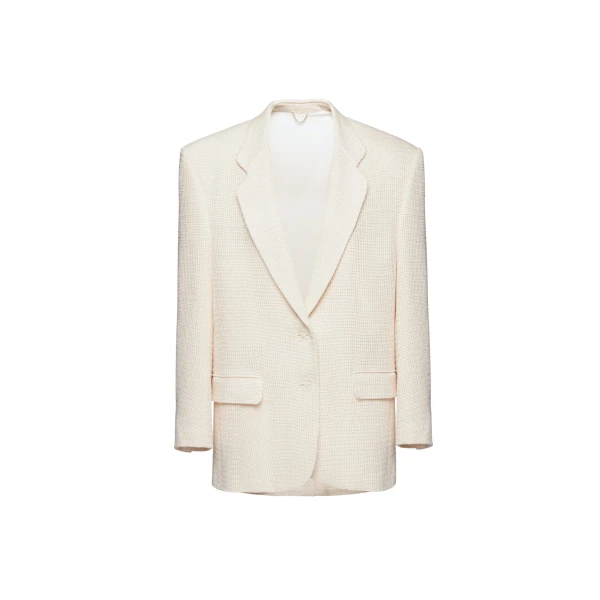 Magda Butrym Tailored oversized handwoven blazer in cream