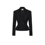 Magda Butrym Tailored wool peplum blazer in black