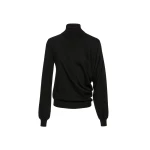 Magda Butrym Wool draped turtleneck in black