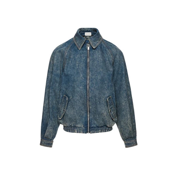 Magda Butrym Zip-up denim jacket in vintage blue