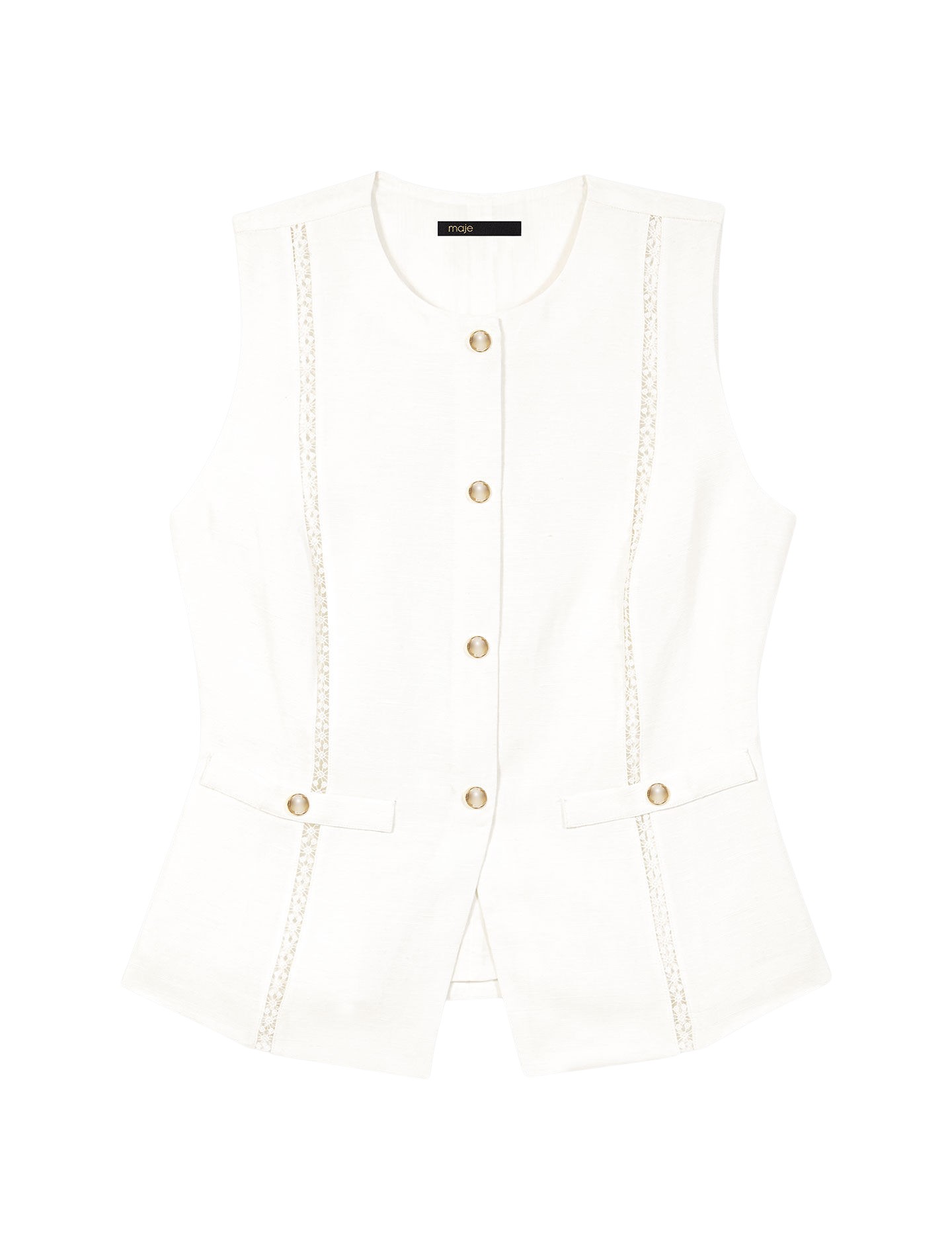 Maje-Embroidered-Linen-Blend-Jacket75376_nobg Maje Jacket Parisian Accessible Luxury Clothing at Coveti