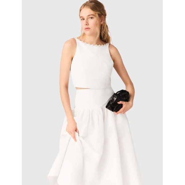 Maje Crop Top Parisian Accessible Luxury Clothing at Coveti
