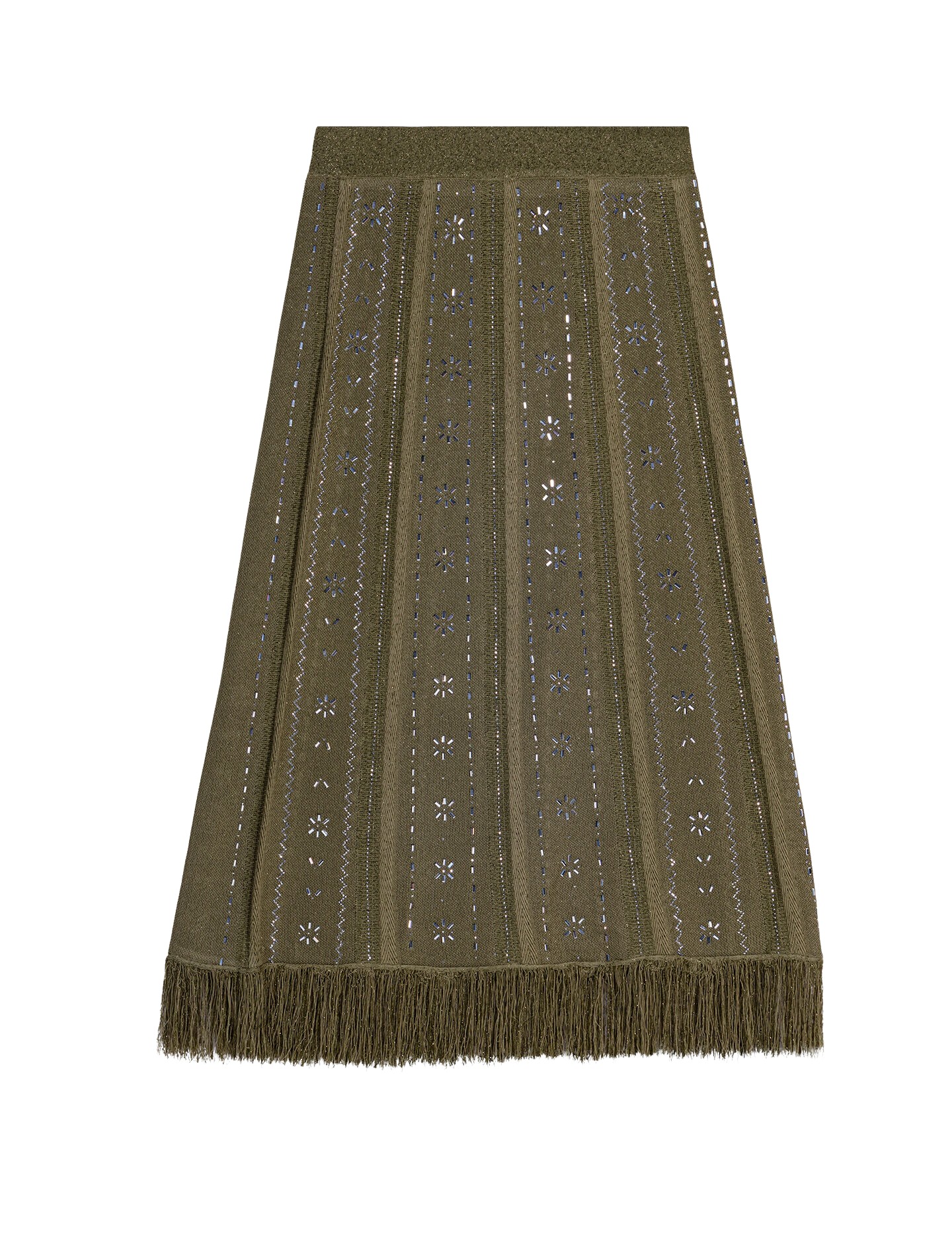 Maje-Knit-Skirt-With-Rhinestone-Flowers89986_nobg Maje Skirt Parisian Accessible Luxury Clothing at Coveti