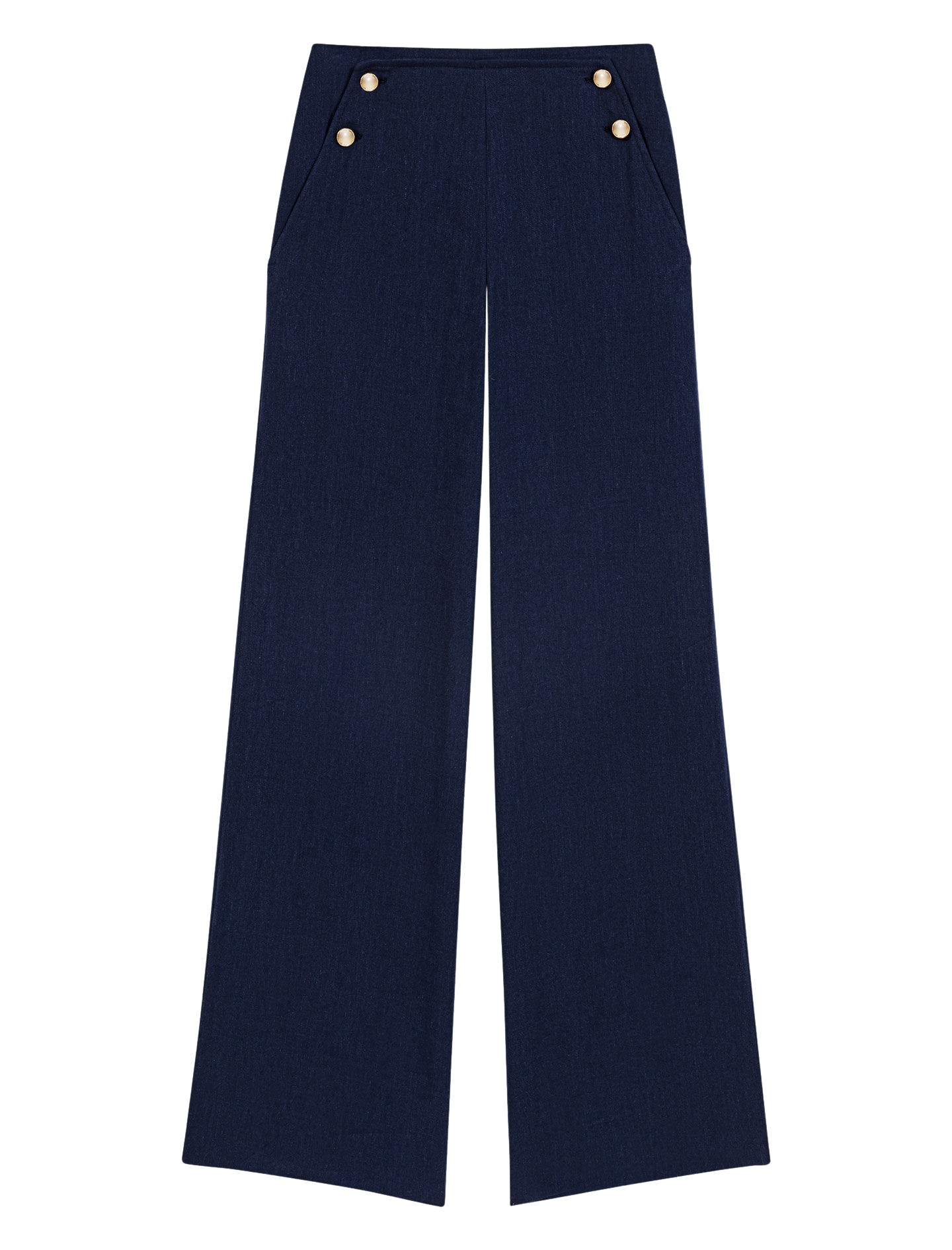 Maje-Linen-Blend-Sailor-Trousers-764447_nobg Maje Pant Parisian Accessible Luxury Clothing at Coveti