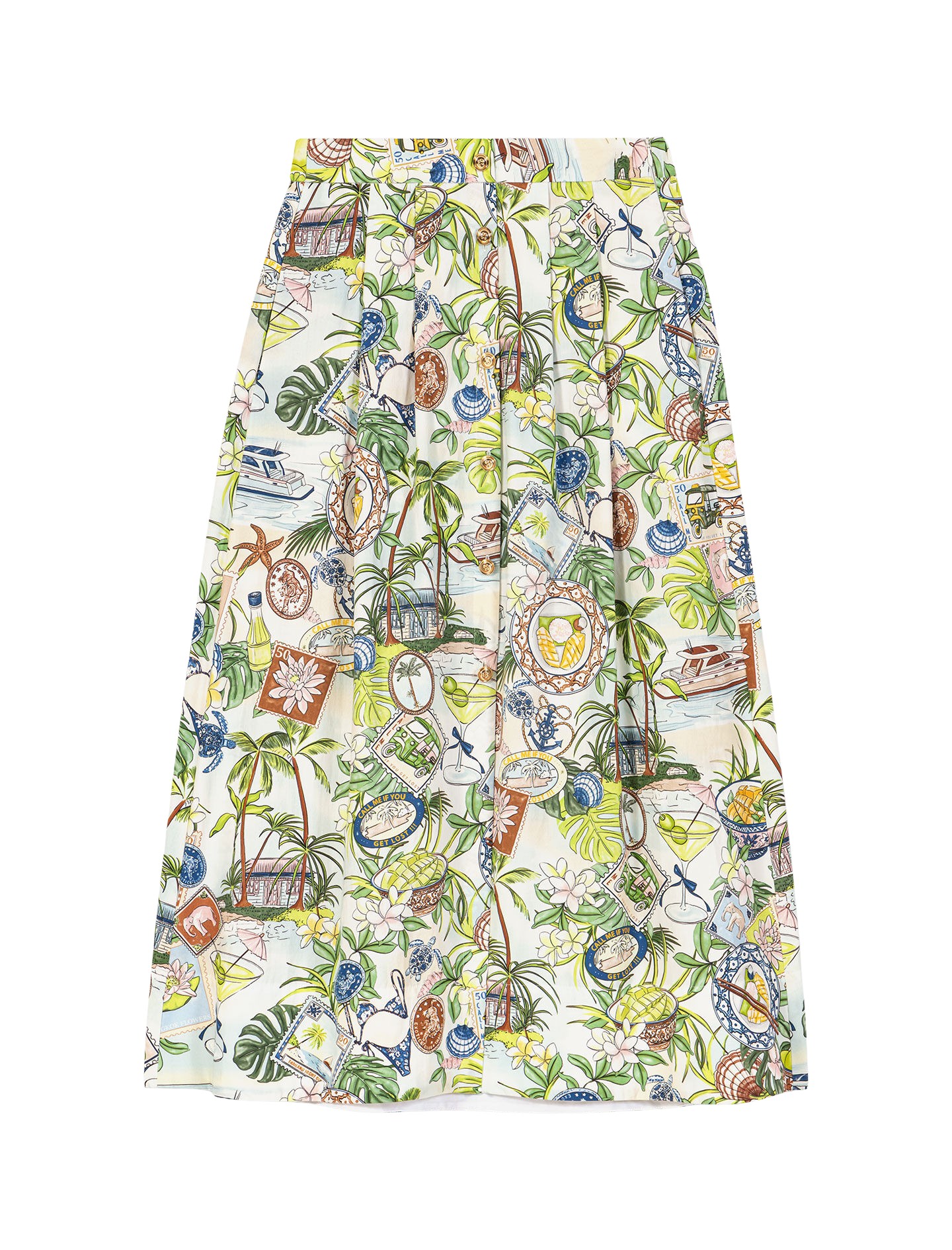 Maje-Printed-Maxi-Skirt-With-Shorts54446_nobg Maje Skirt Parisian Accessible Luxury Clothing at Coveti