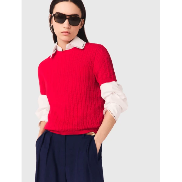 Maje Cardigan Parisian Accessible Luxury Clothing at Coveti