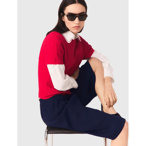 Maje Cardigan Parisian Accessible Luxury Clothing at Coveti