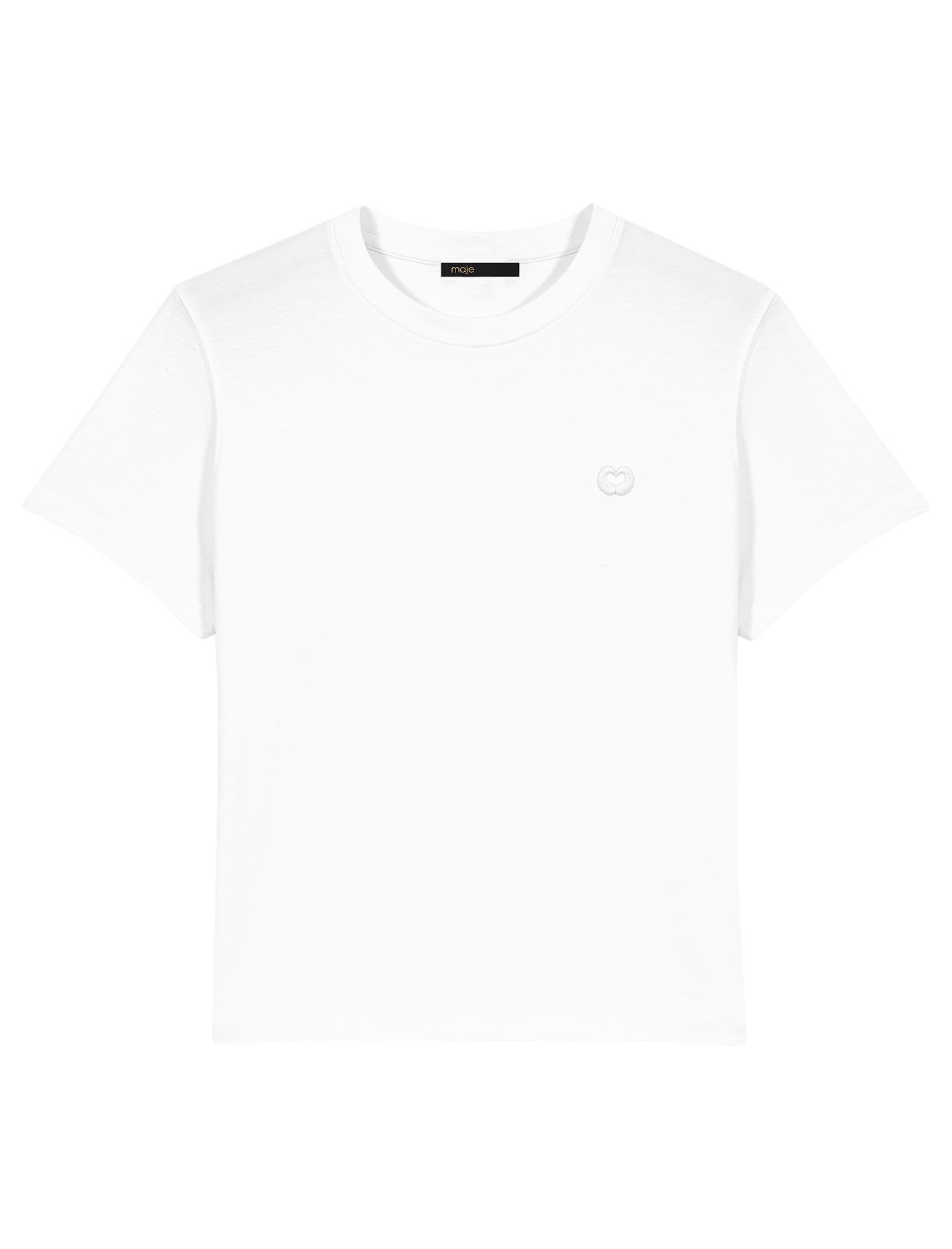 Maje-T-Shirt-With-Small-Embroidered-Logo86600_nobg Maje T-shirt Parisian Accessible Luxury Clothing at Coveti